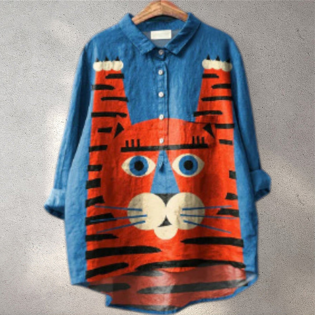 Luni | Colorful printed blouse with character