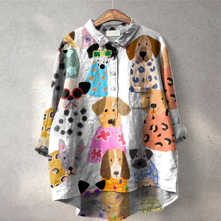 Luni | Colorful printed blouse with character