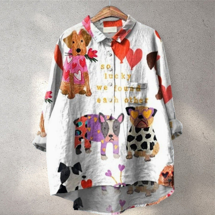 Luni | Colorful printed blouse with character