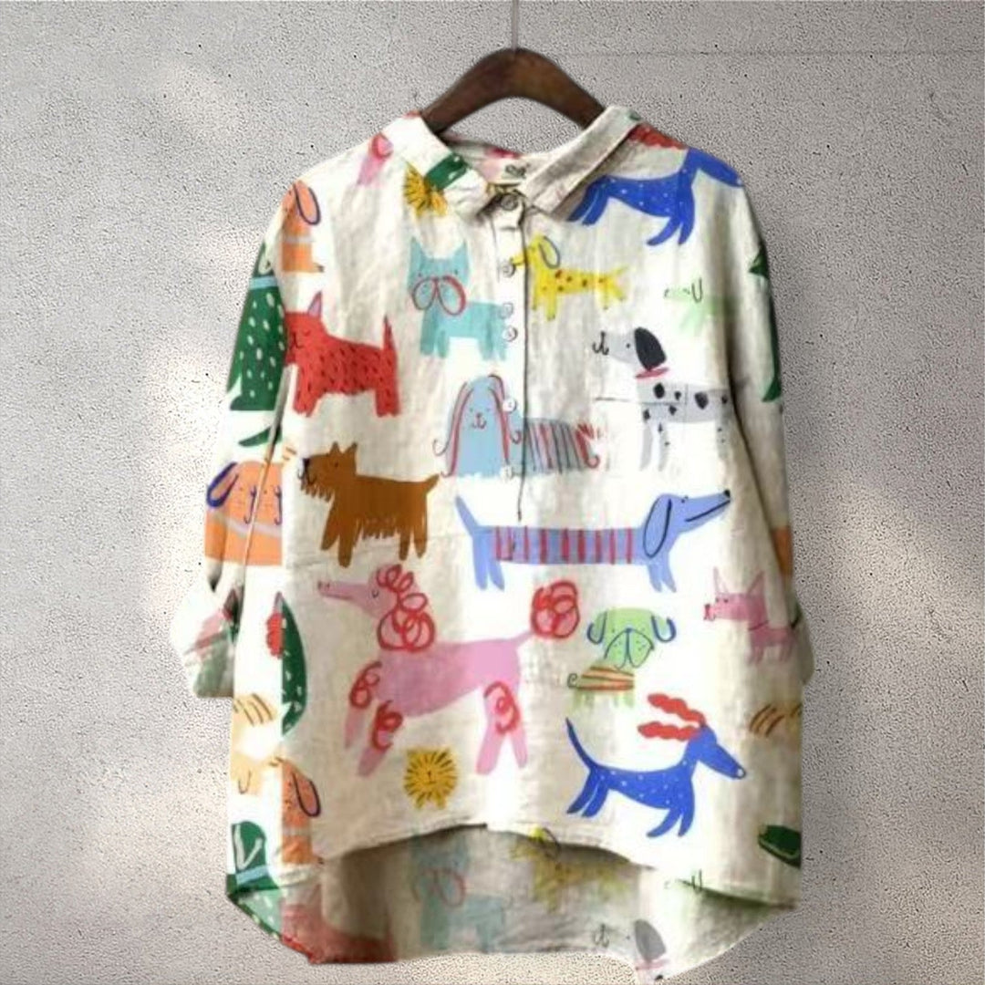Luni | Colorful printed blouse with character