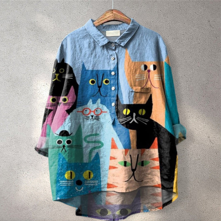 Luni | Colorful printed blouse with character