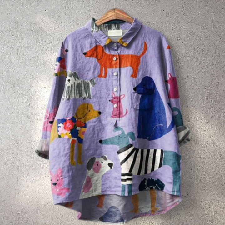 Luni | Colorful printed blouse with character