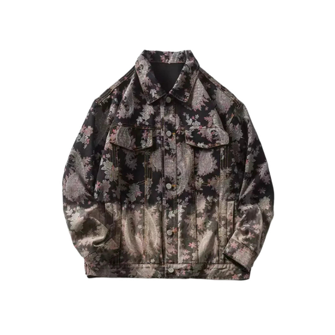 Gradient Flower Print Jacket