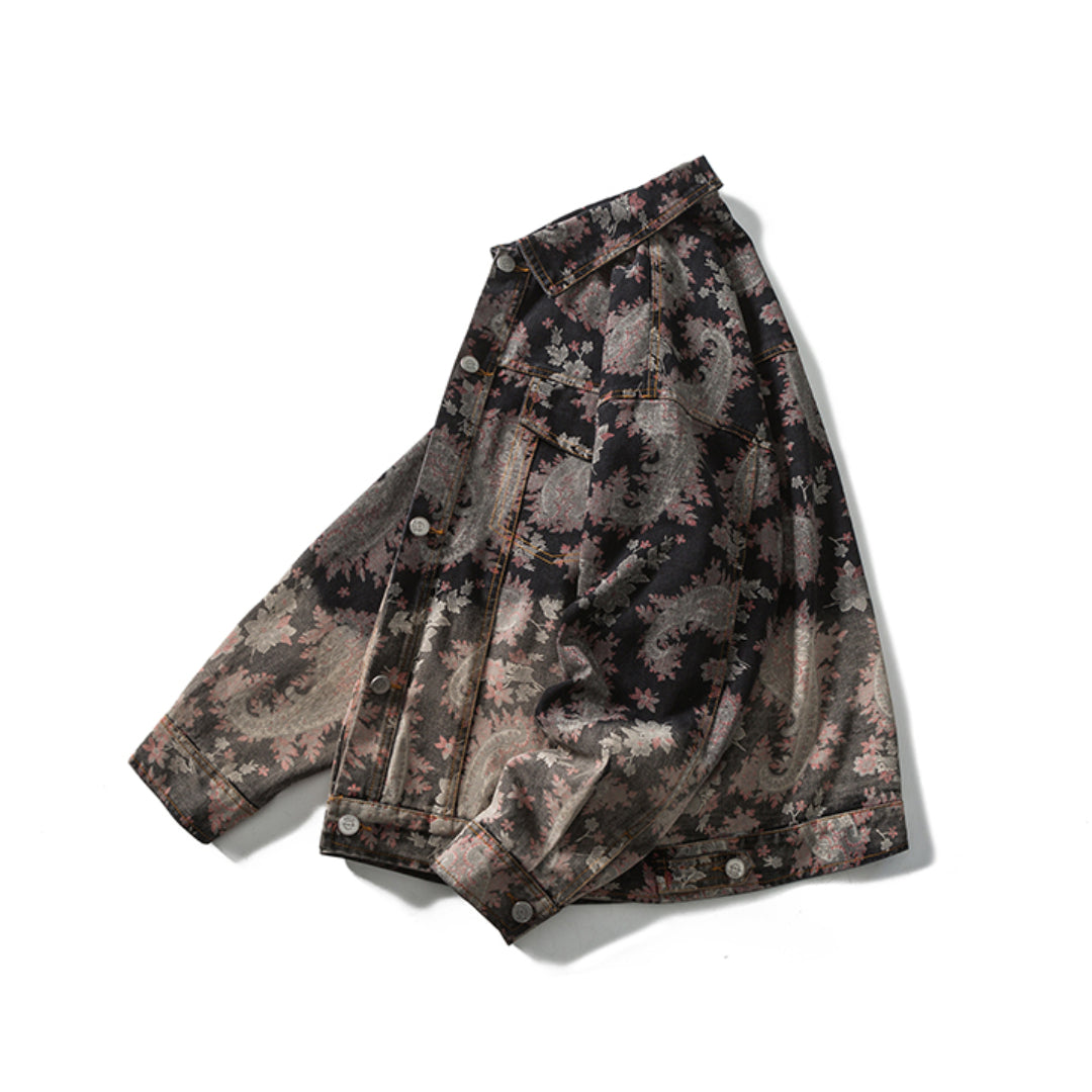 Gradient Flower Print Jacket