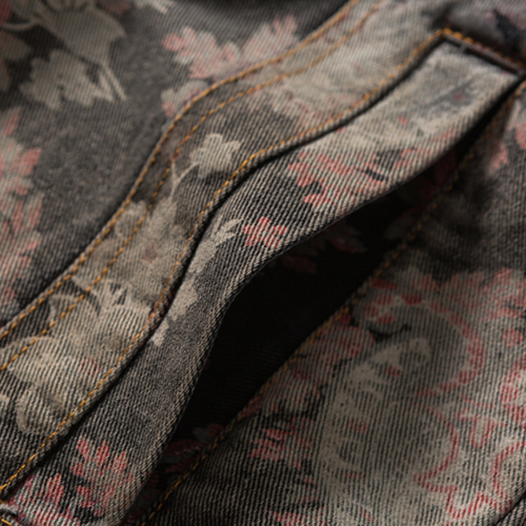 Gradient Flower Print Jacket