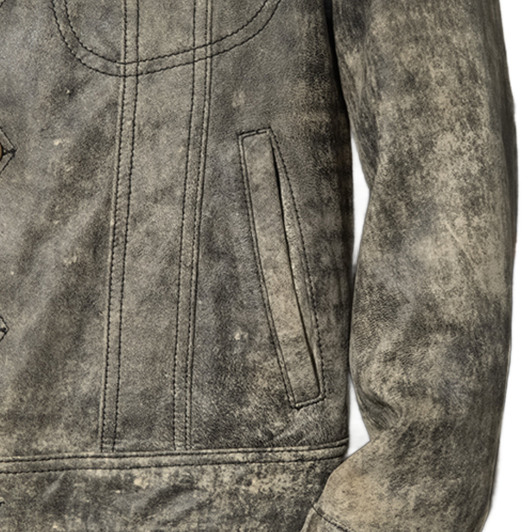 Leather Camo Jacket