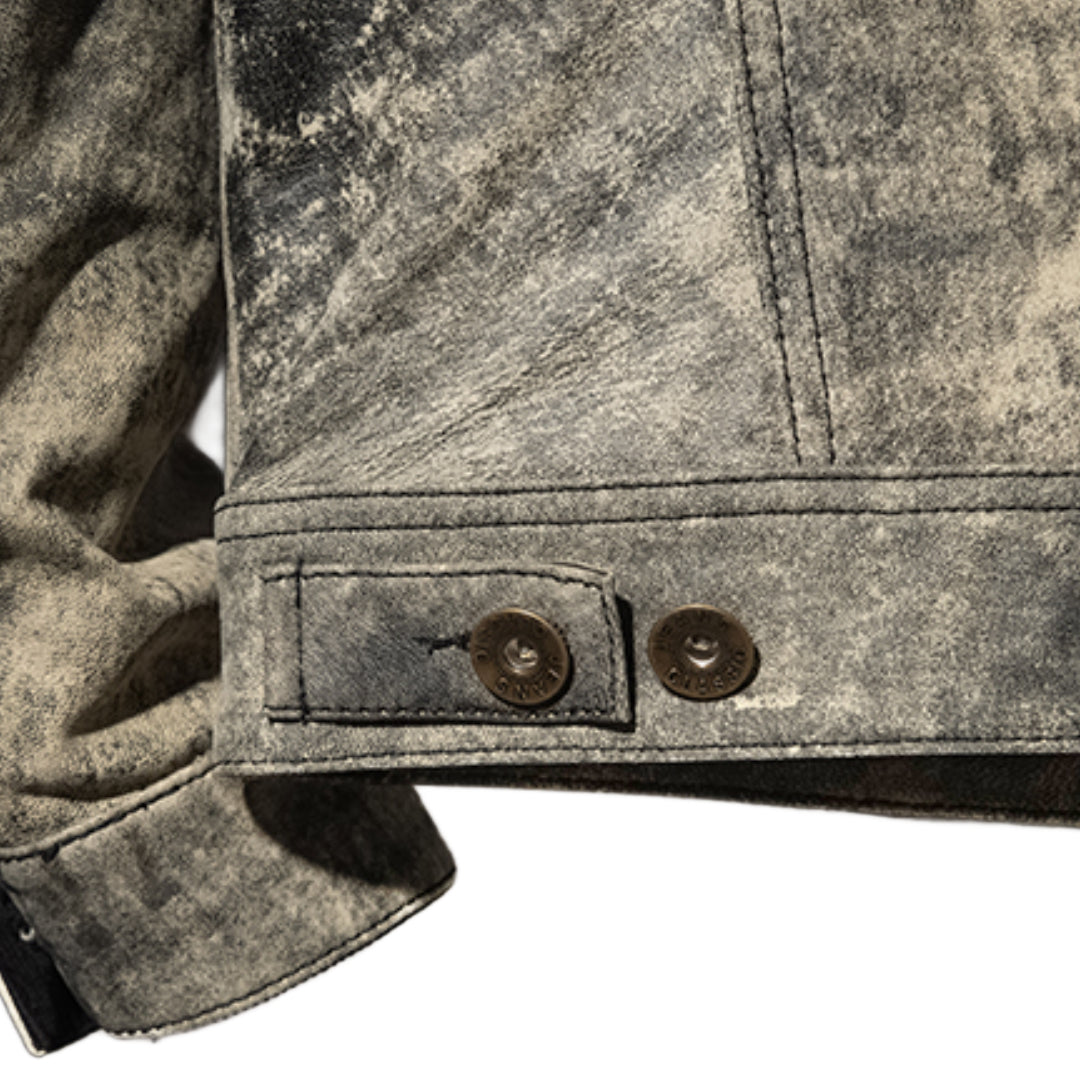 Leather Camo Jacket
