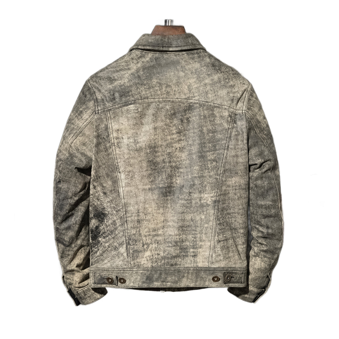 Leather Camo Jacket