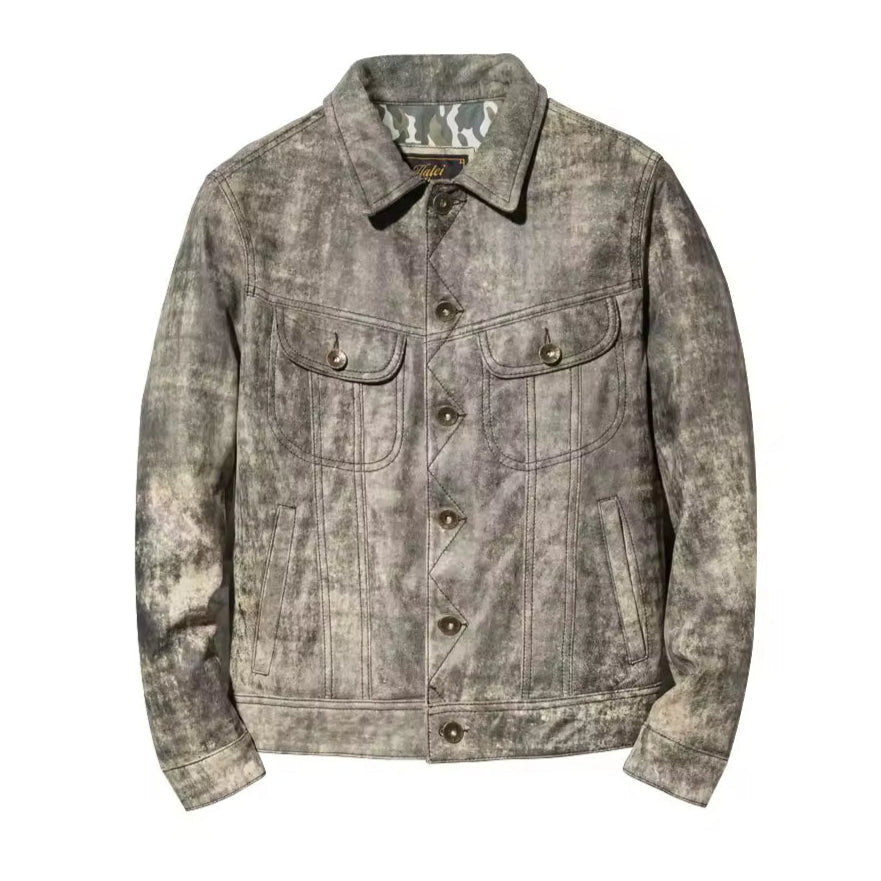 Leather Camo Jacket