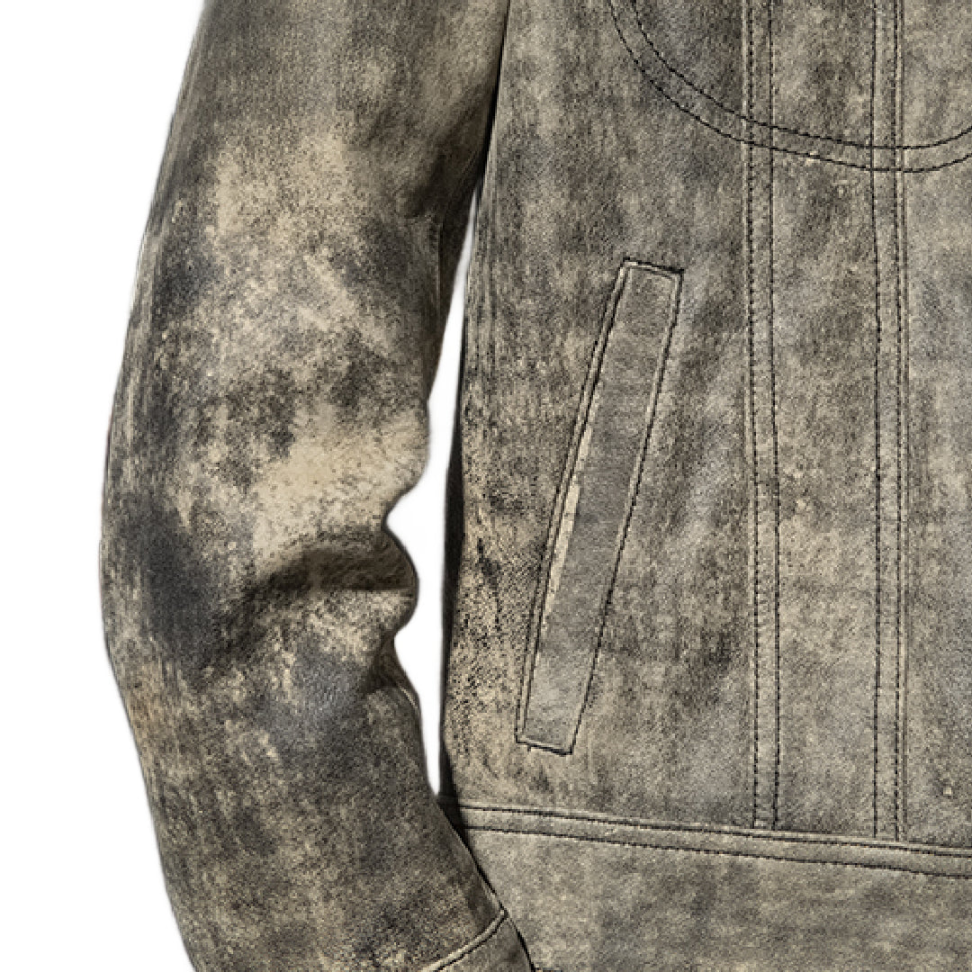 Leather Camo Jacket
