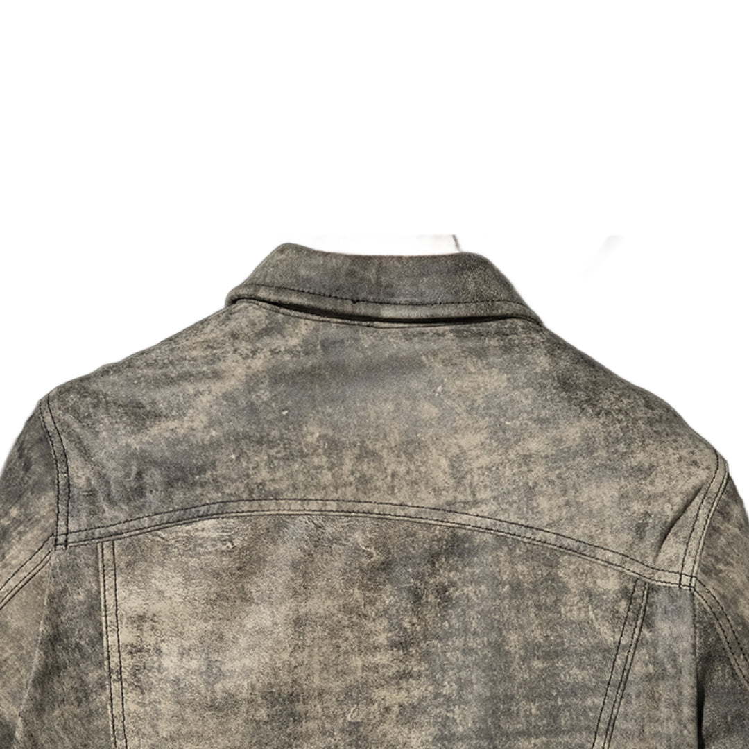 Leather Camo Jacket