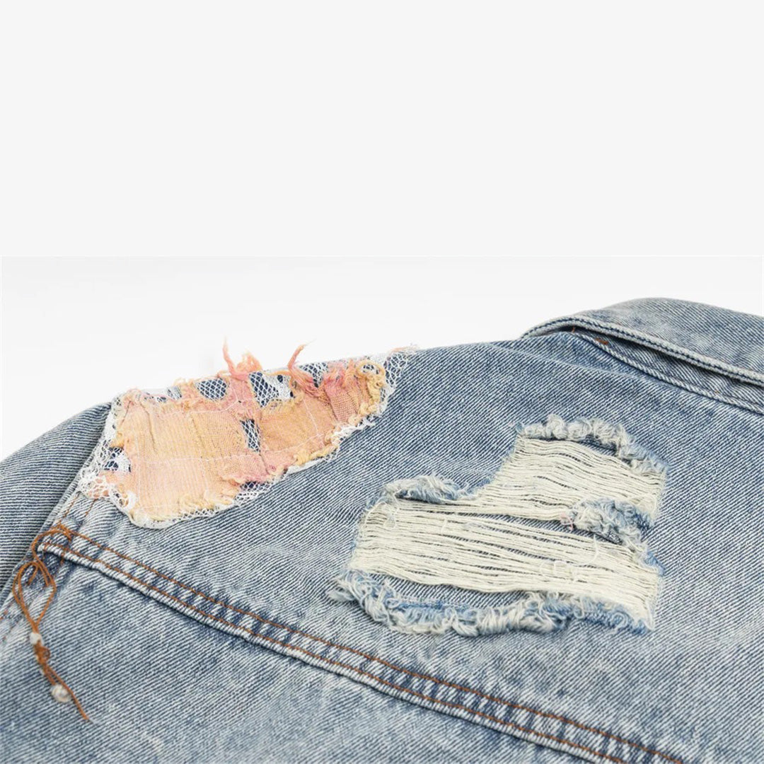 Patchwork Cargo Denim Jacket