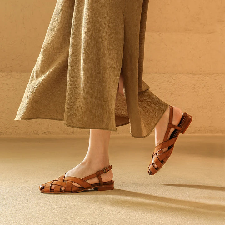 Lucia | Leather Low Heel Sandals