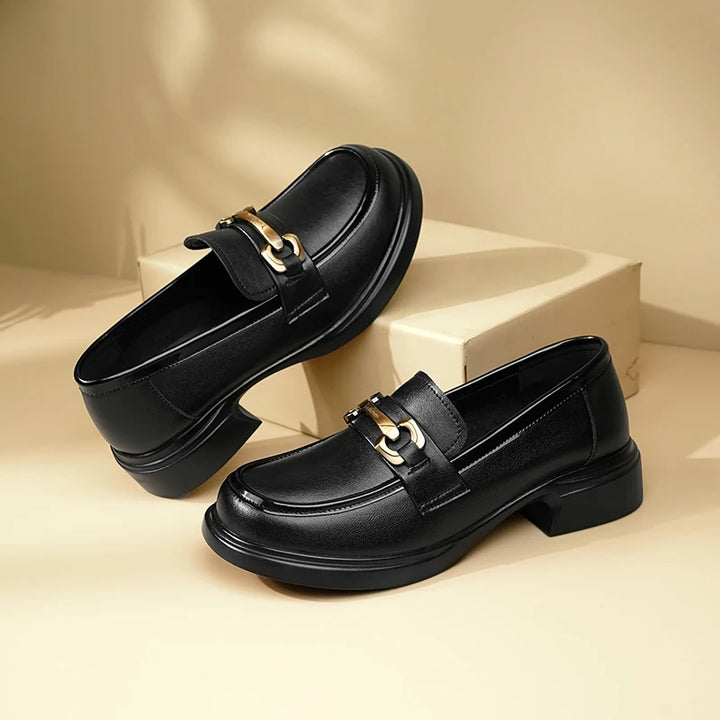 Verena | Classic Buckled Leather Loafers