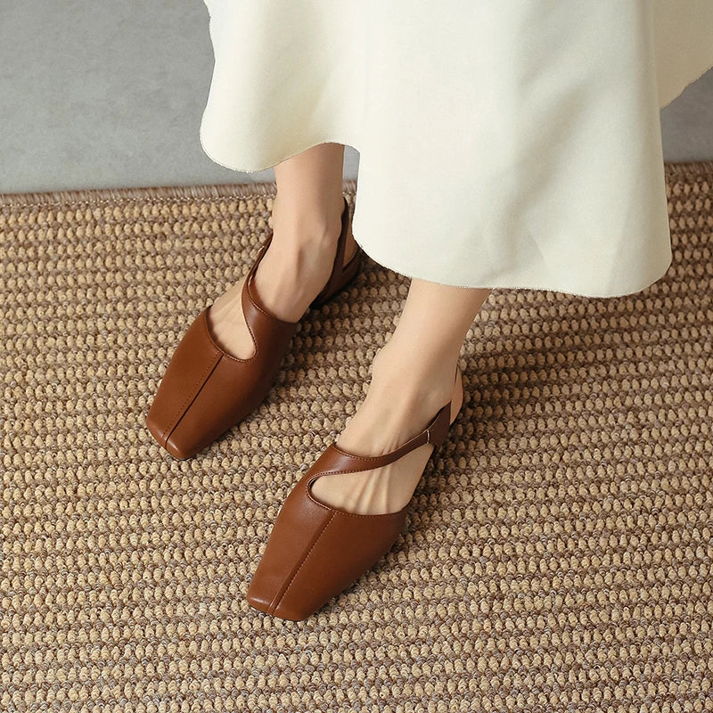 Ameliora | Low-Heel Leather Sandals