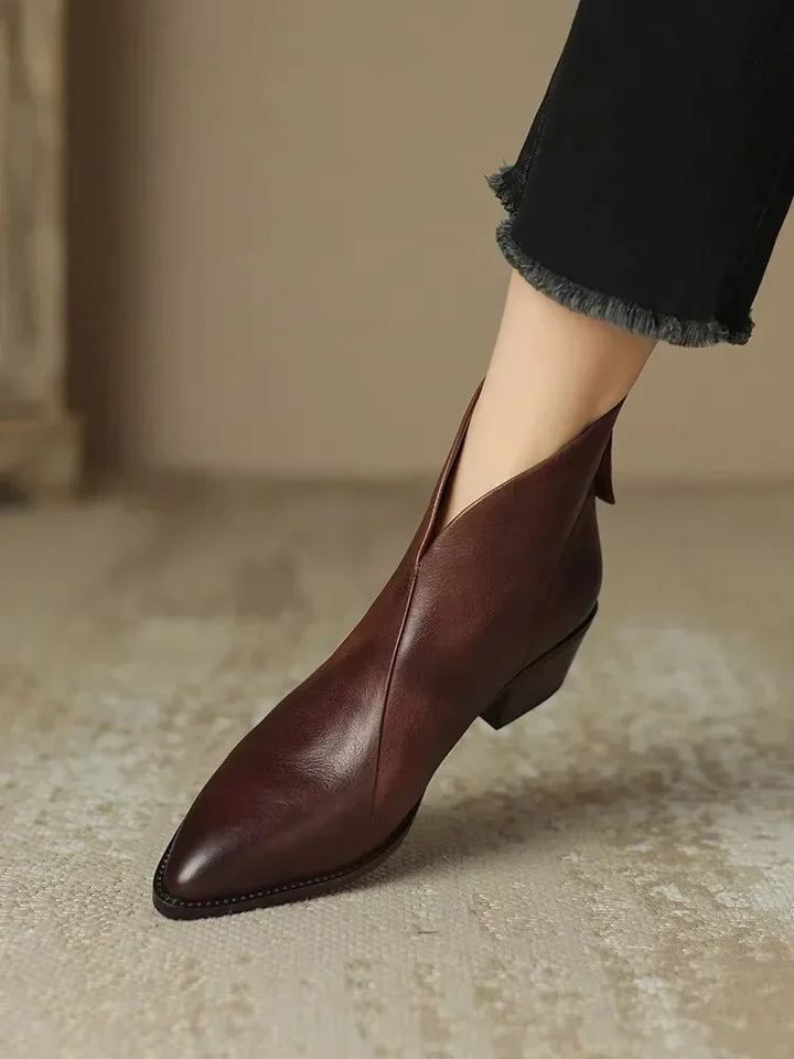 Elora | Classic Leather Ankle Boots