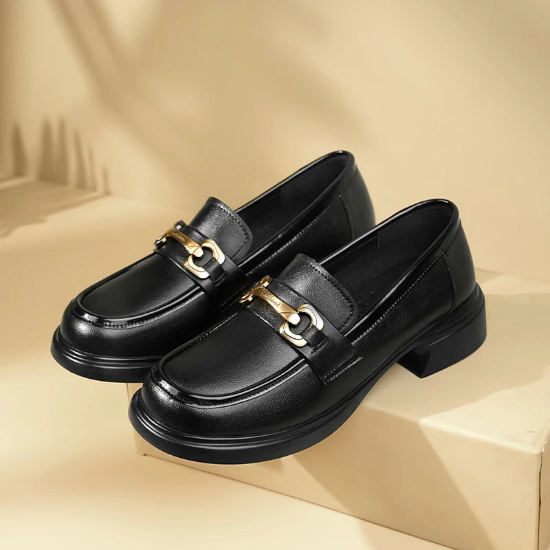 Verena | Classic Buckled Leather Loafers