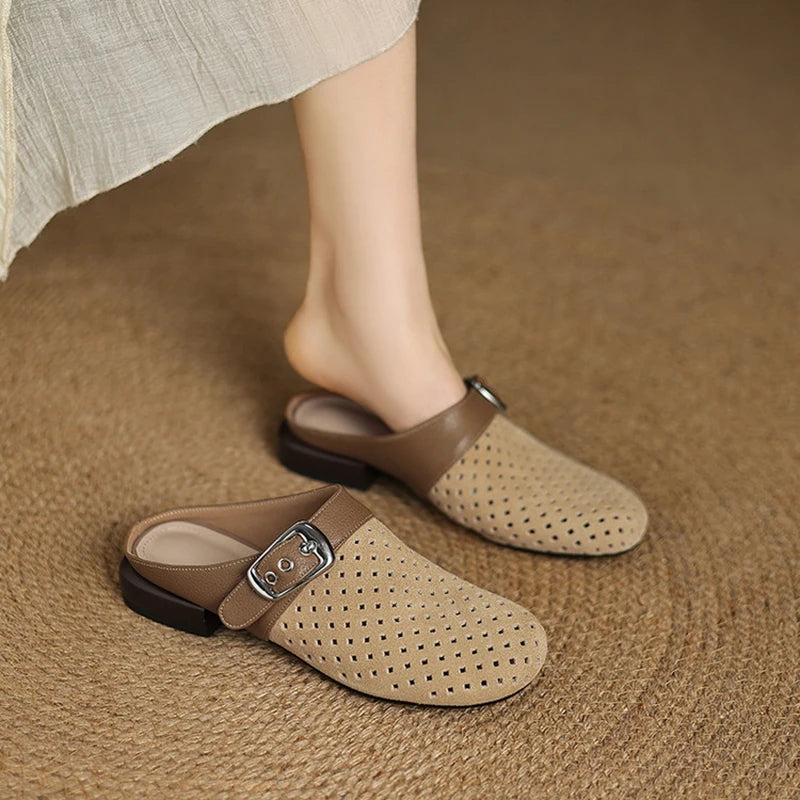 Veloria | Suede Leather Mules