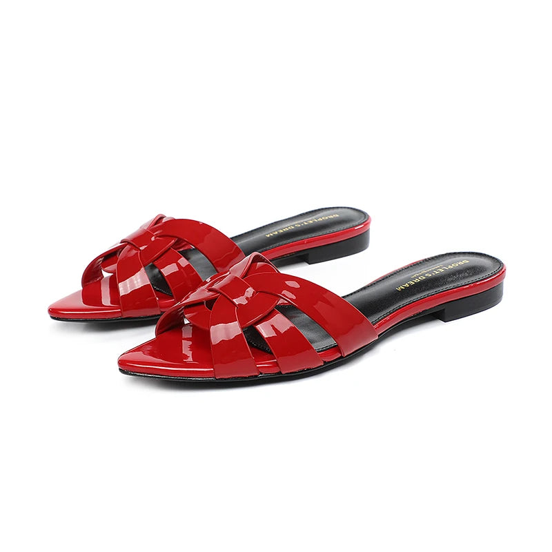 Camille | Minimalist Flat Leather Slippers