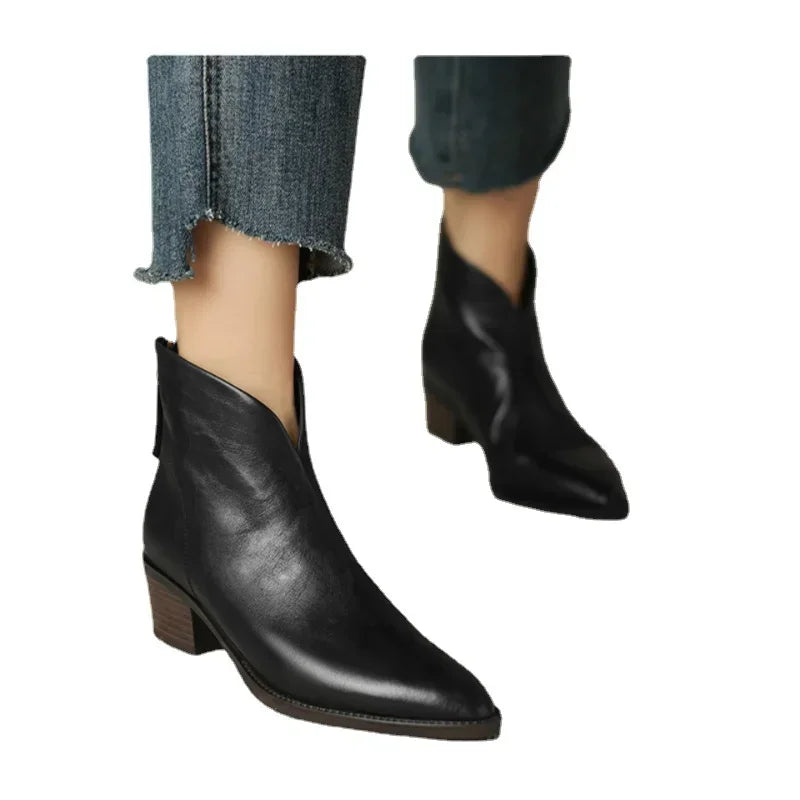 Elora | Classic Leather Ankle Boots