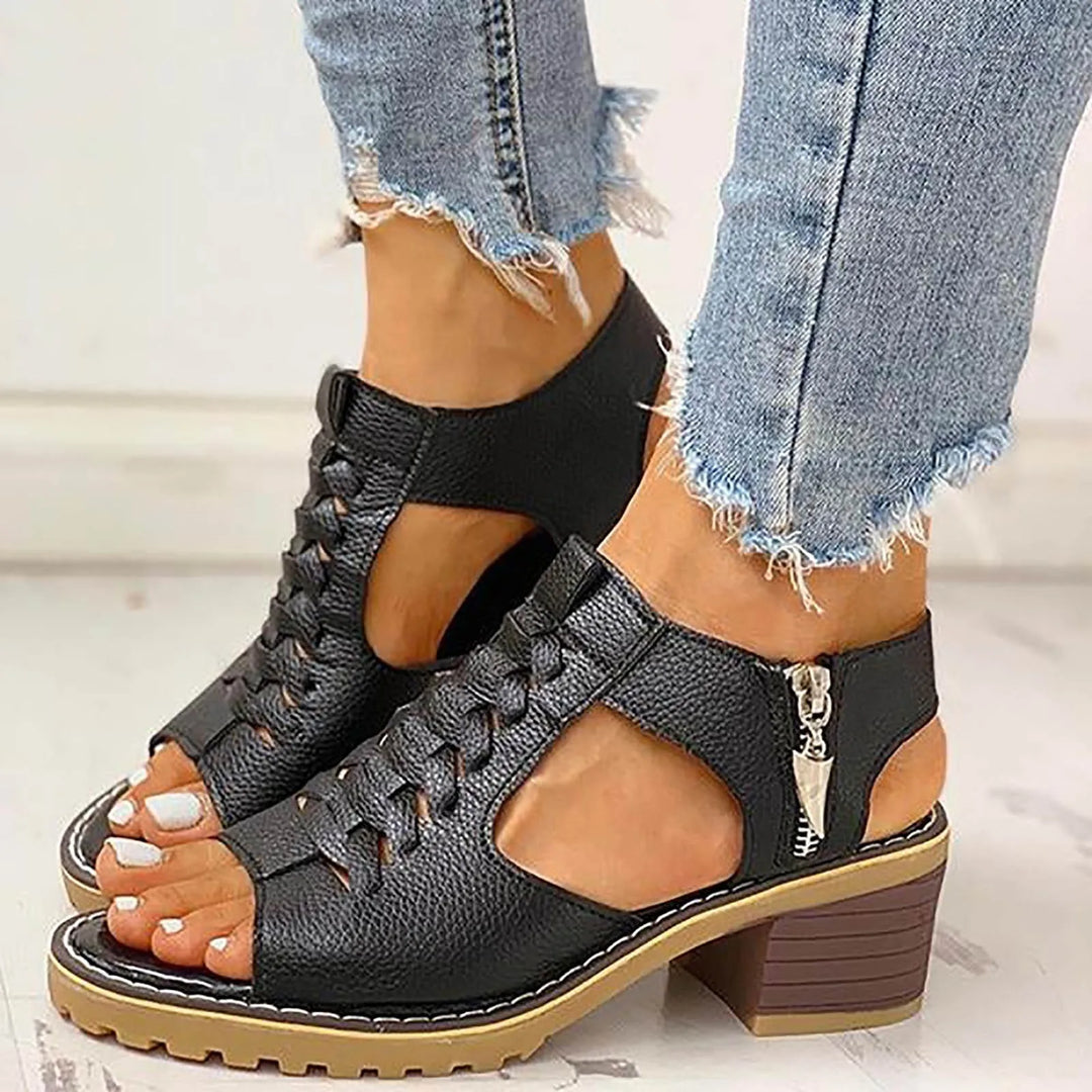 Noemi | Vintage Double-Strap Leather Sandals