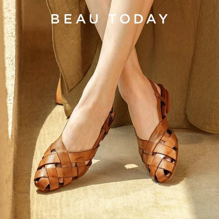 Lucia | Leather Low Heel Sandals