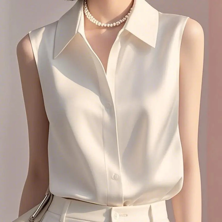 Summer Satin Sleeveless Blouse Alana