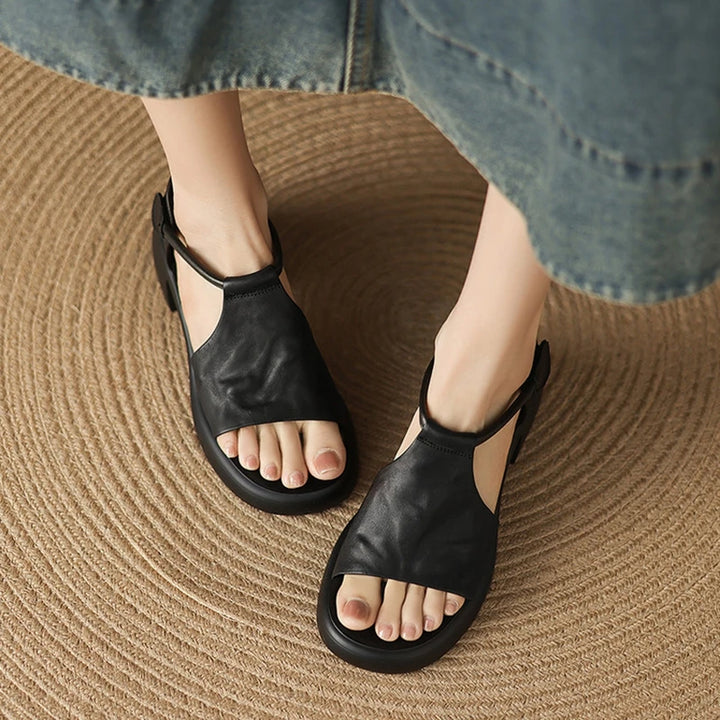 Lucetta | Vintage Cross-Strap Leather Sandals