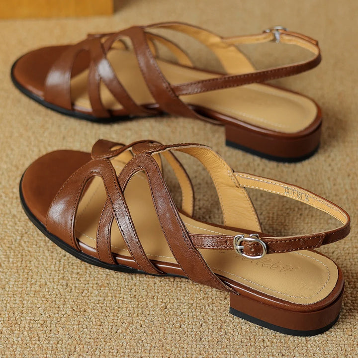 Serena | Square-Toe Buckled Leather Mary Janes