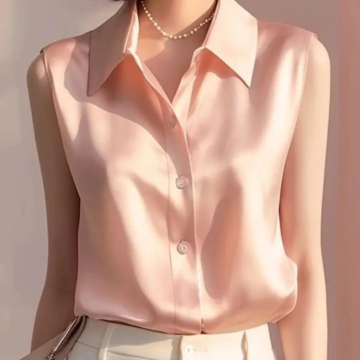 Summer Satin Sleeveless Blouse Alana