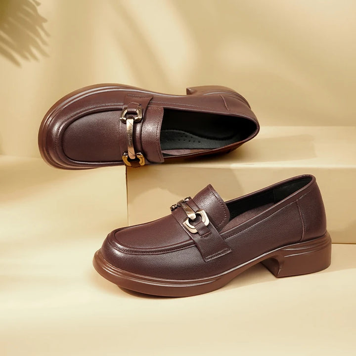 Verena | Classic Buckled Leather Loafers