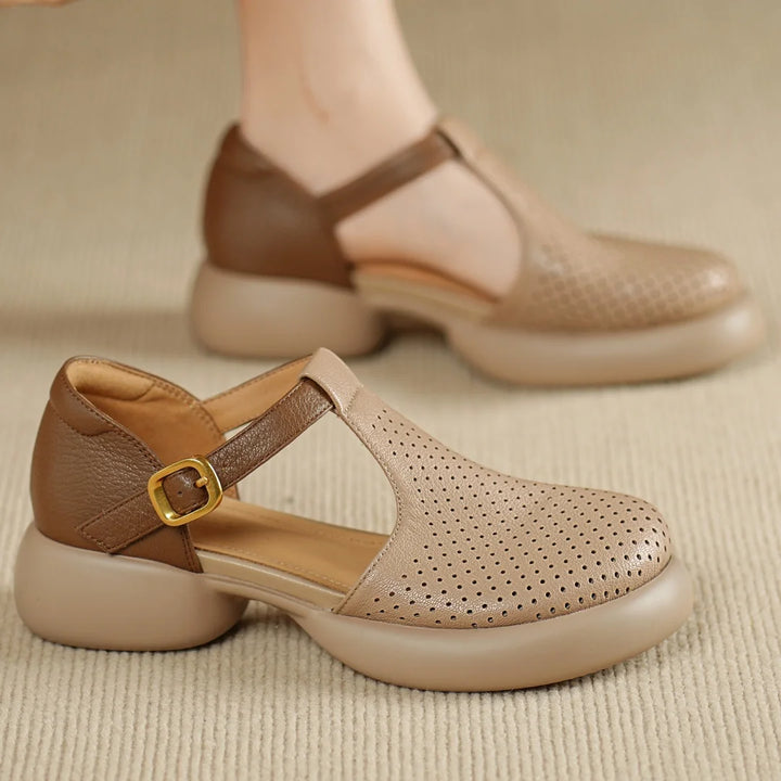 Amara | Chunky Heel Leather Sandals