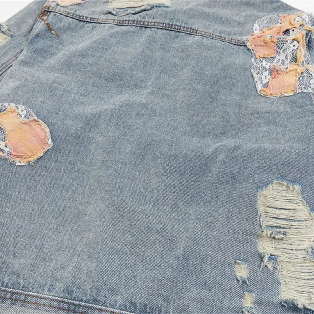 Patchwork Cargo Denim Jacket