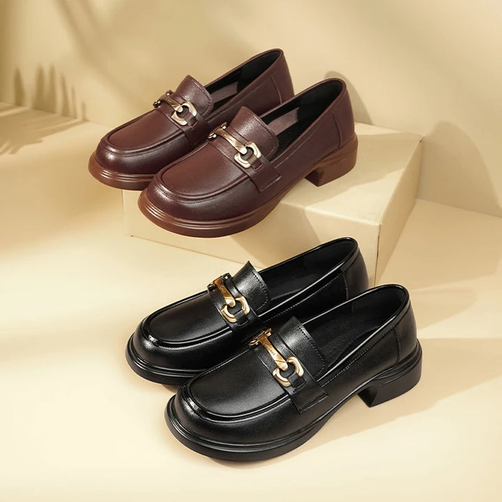 Verena | Classic Buckled Leather Loafers