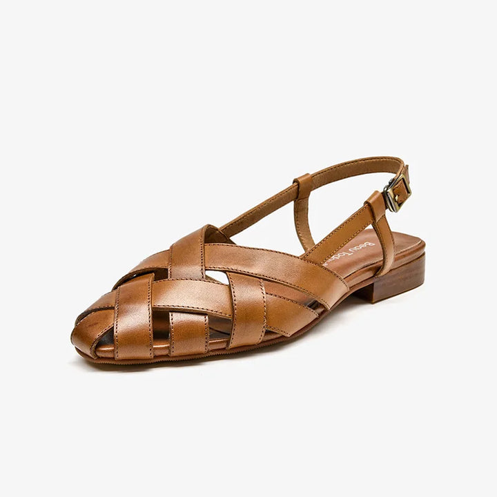 Lucia | Leather Low Heel Sandals