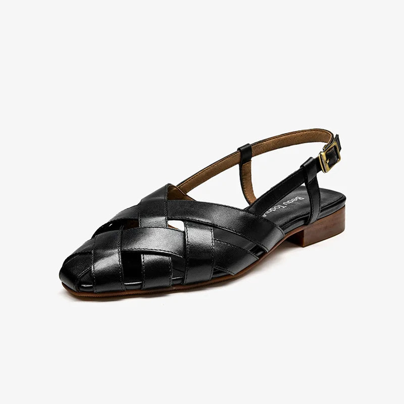 Lucia | Leather Low Heel Sandals