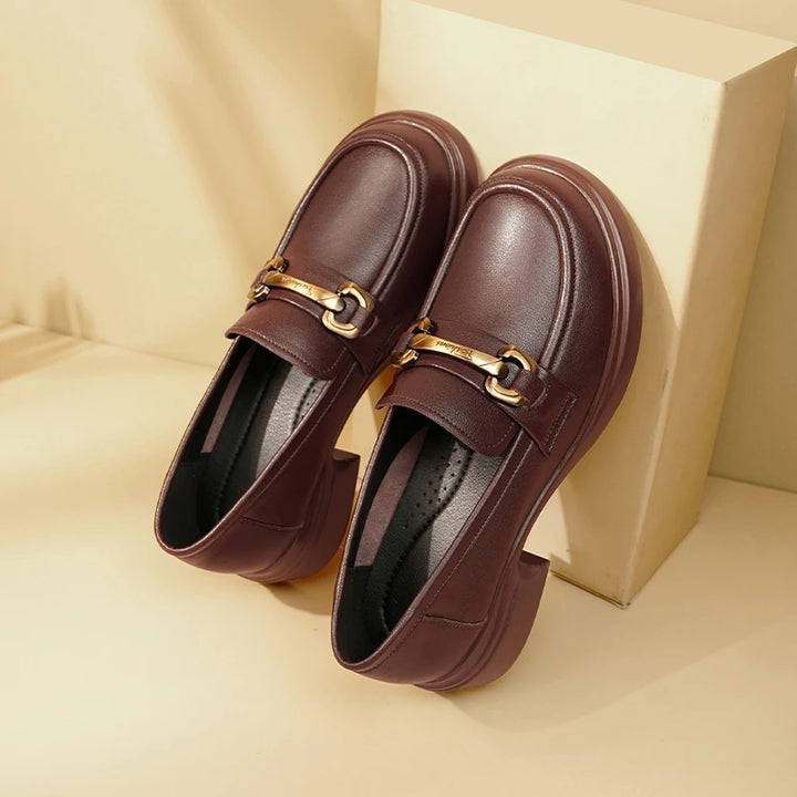 Verena | Classic Buckled Leather Loafers