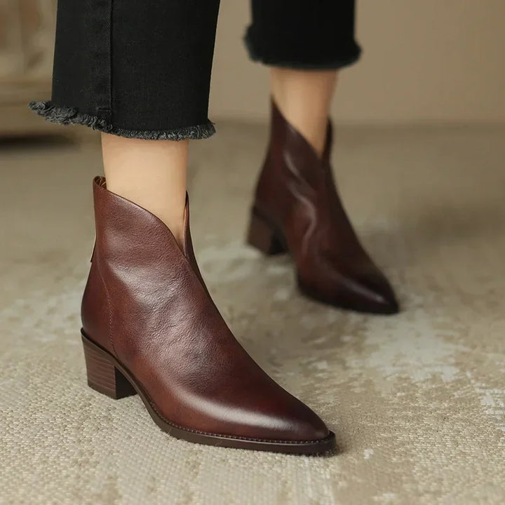 Elora | Classic Leather Ankle Boots