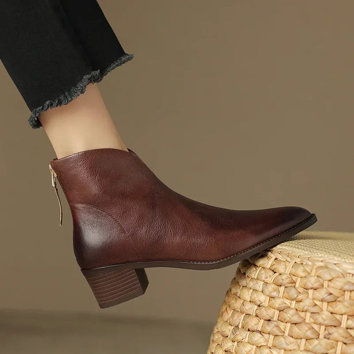 Elora | Classic Leather Ankle Boots