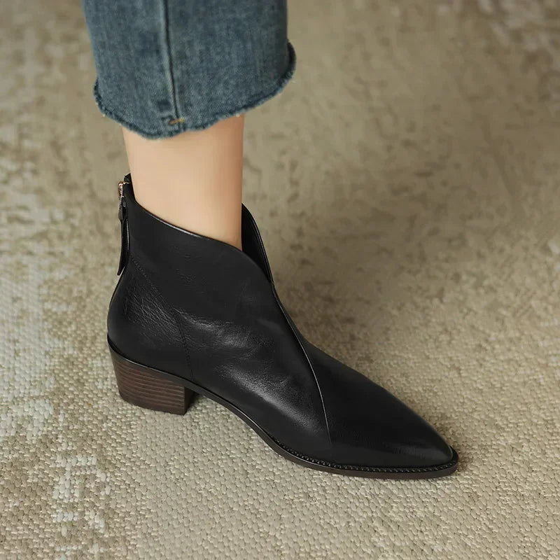 Elora | Classic Leather Ankle Boots