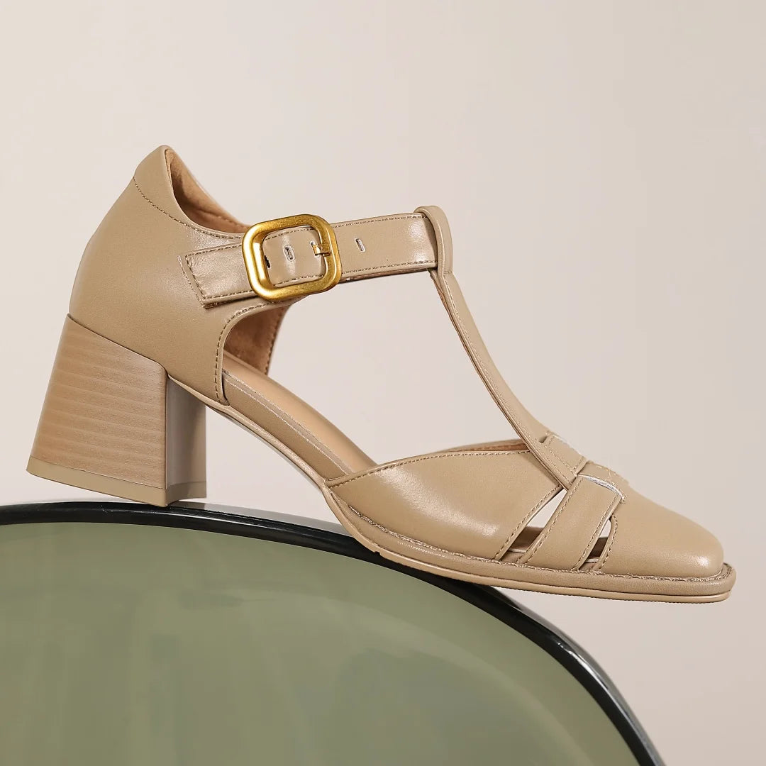 Celeste | Pointed-Toe Buckled Leather Sandals