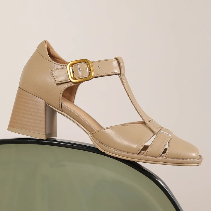 Celeste | Pointed-Toe Buckled Leather Sandals