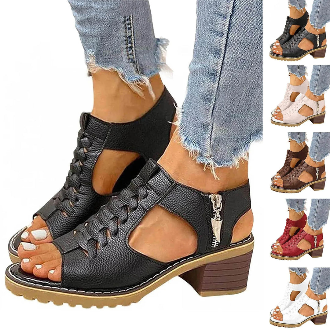 Noemi | Vintage Double-Strap Leather Sandals