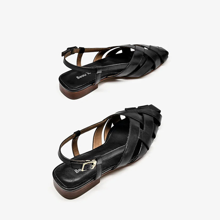 Lucia | Leather Low Heel Sandals