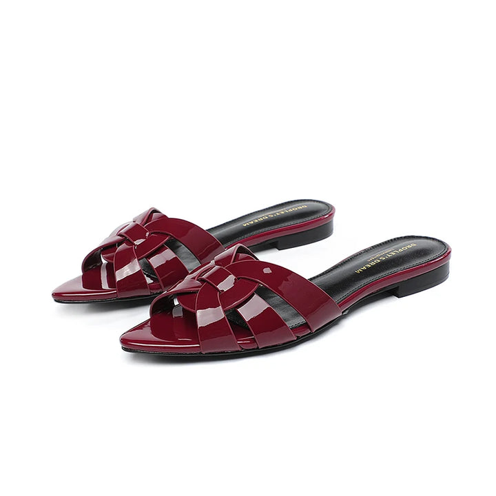 Camille | Minimalist Flat Leather Slippers