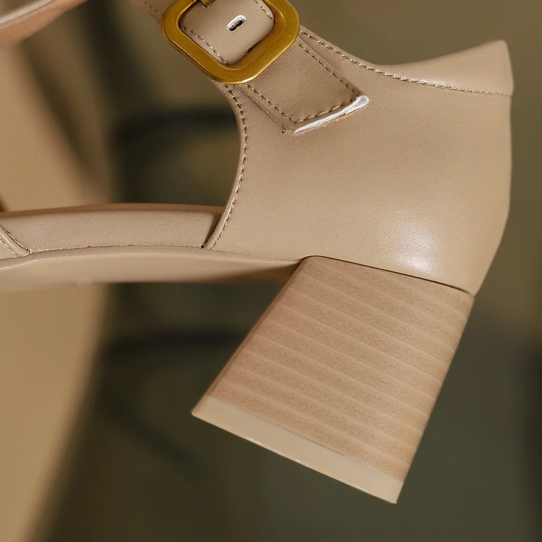 Celeste | Pointed-Toe Buckled Leather Sandals