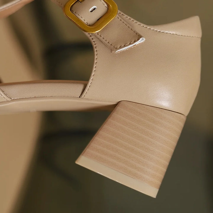 Celeste | Pointed-Toe Buckled Leather Sandals