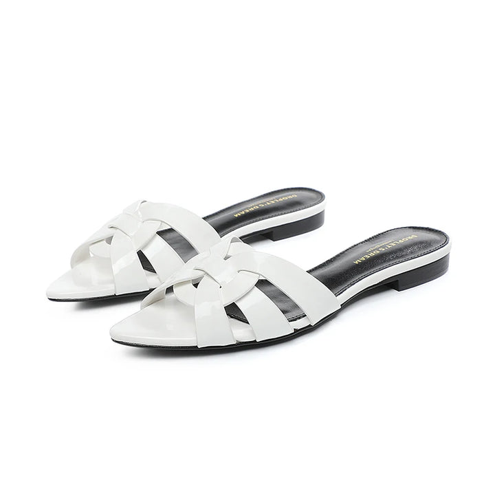 Camille | Minimalist Flat Leather Slippers