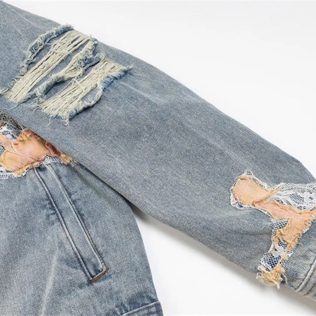 Patchwork Cargo Denim Jacket