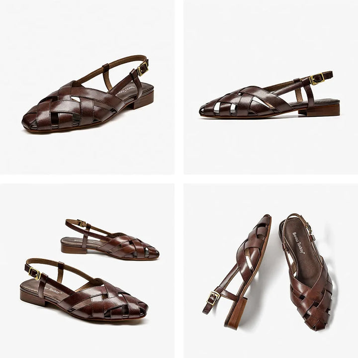 Lucia | Leather Low Heel Sandals